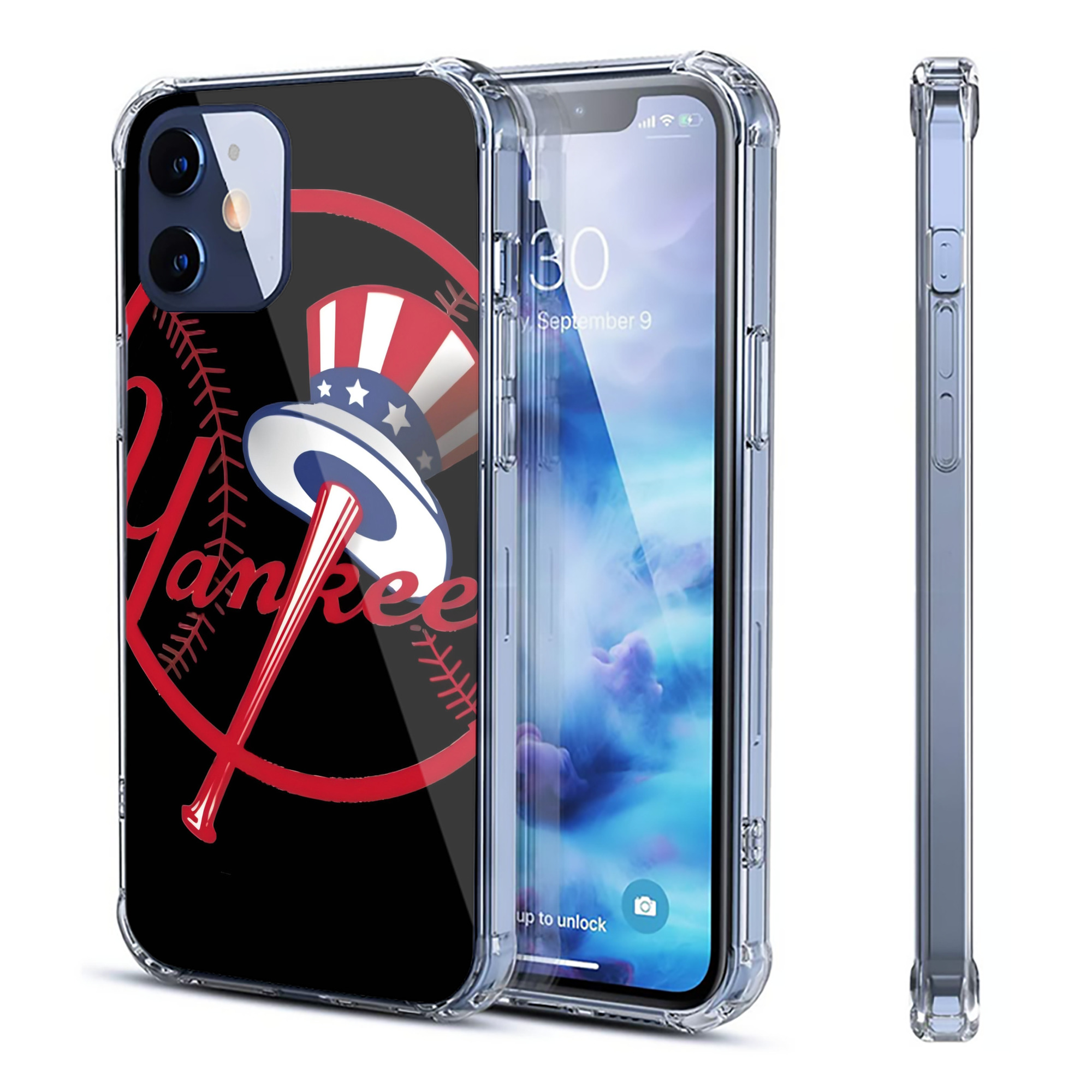 New York Yankees 188 Clear IPhone 12 Case – Soft TPU With UV Print – Enhanced Drop Protection, Precise Fit, Anti-Fingerprint, Customizable Design, Scratch-Resistant, Yellow-Resistant